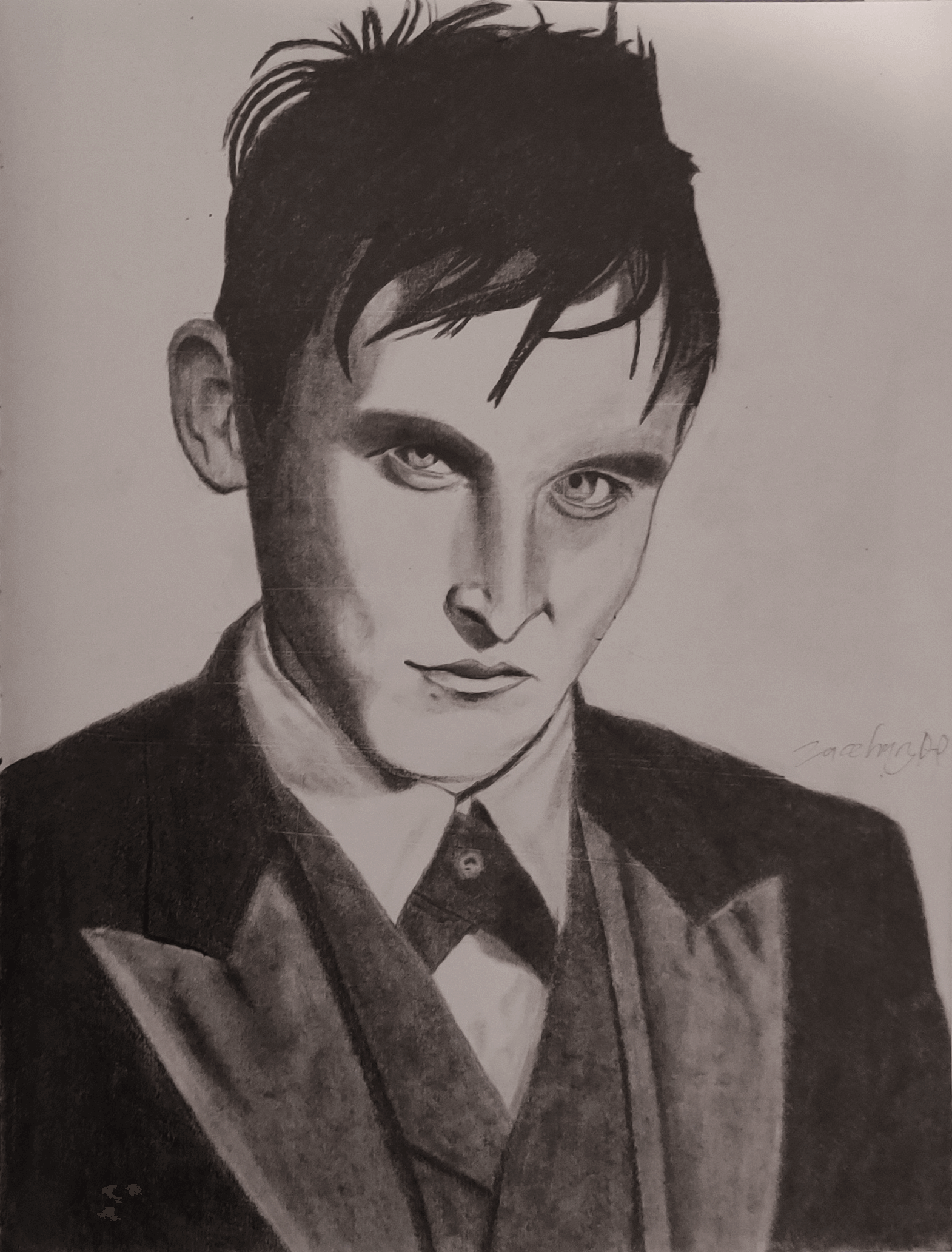 A pencil portrait of Penguin from the TV show ‘Gotham’.