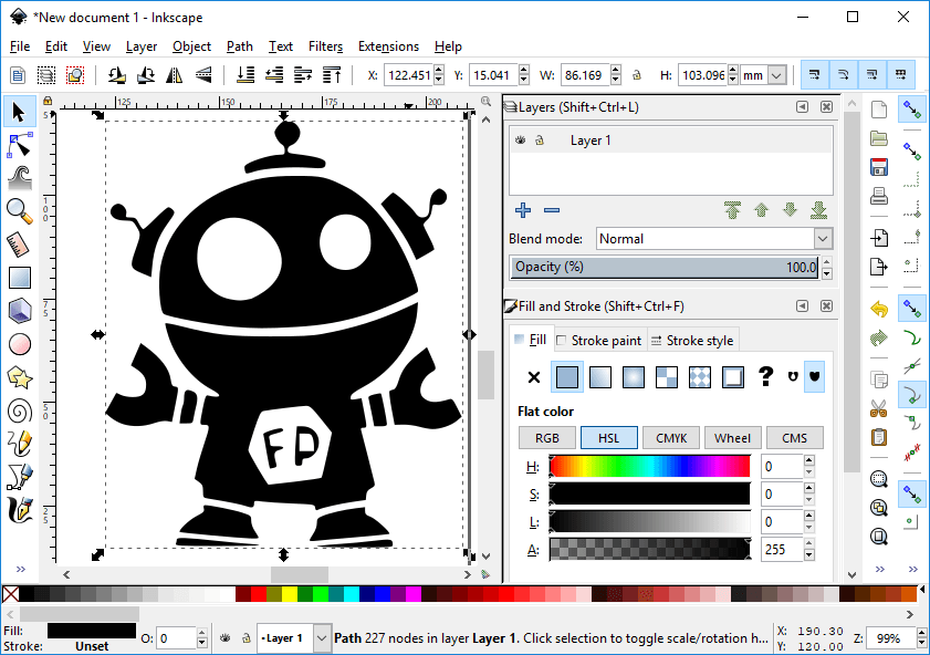 inkscape vector into svg